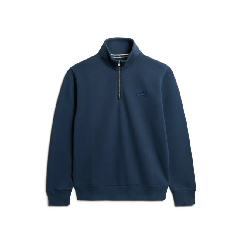 Image of Superdry Navy Henley Sweatshirt Navy Male S 230144UK