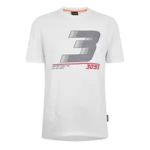 Image of Boss Graphic-Print T-Shirt - White
