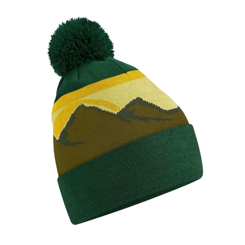 Image of Beechfield Mens Mountain Peaks Pom Pom Beanie Multicolor Male One Size