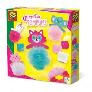 Image of Ses Creative Childrens Glitter Tule Pom Poms Set- Unisex