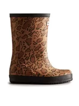 Image of Hunter Original First Hybrid Leopard Wellington Boot, Multi, Size 10 Younger