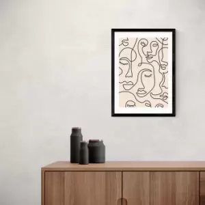 Image of East End Prints Single Line Faces Print Natural