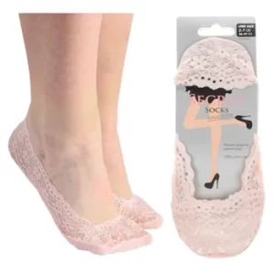 image of Secret Socks Frill Lace Pink