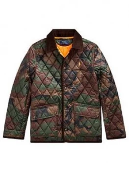 image of Ralph Lauren Boys Camo Print Quilted Jacket - Multi