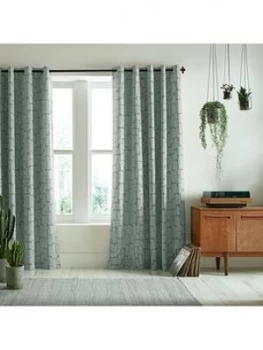 Image of Missprint Little Trees Seagrass 46X54 Eyelet Curtains