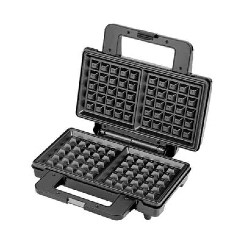 Image of Geepas Deep Fill Waffle Maker iron Non-Stick Cooking Plates Belgian Waffle 1000W Silver unisex