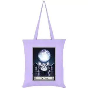 image of Deadly Tarot The Moon Felis Tote Bag (One Size) (Lilac) - Lilac