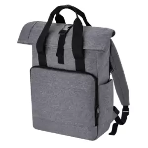 image of Bagbase Roll Top Twin Handle Laptop Bag (One Size) (Grey Marl)