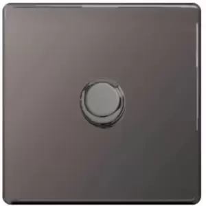 image of BG Black Nickel 400W 1 Gang 2 Way Push Dimmer - Black