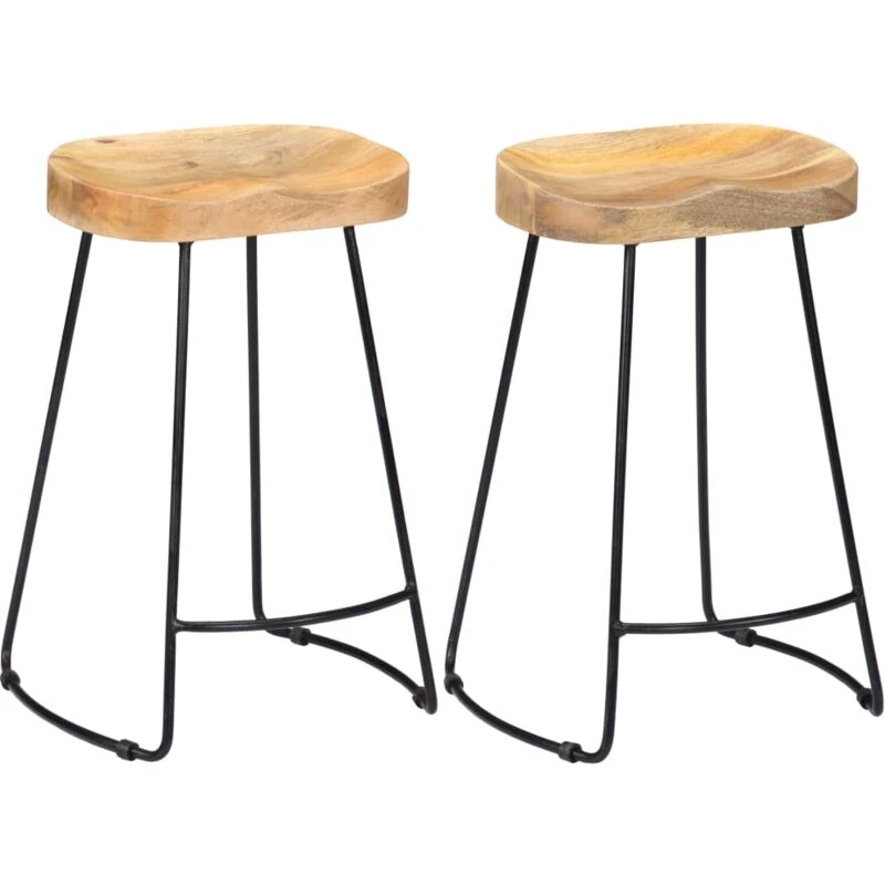 Image of VIDAXL vidaXL Gavin Bar Stools 2 pcs Solid Mango Wood 8719883550190