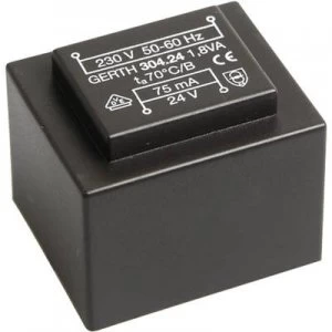 Image of PCB mount transformer 1 x 230 V 1 x 15 V AC 1.80 VA 120 mA