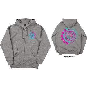 Image of Blink-182 - Double Six Arrow Smiley Unisex Large Hoodie - Grey
