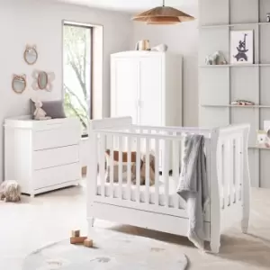 image of Babymore Eva 3 Piece Nursery Furniture Set White