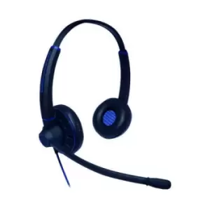 image of JPL Commander-2 V2 Binaural Headset USB A-C Adapter works on all major softphones 575-344-004