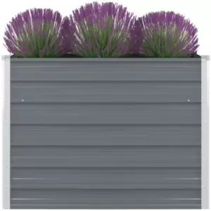 image of Raised Garden Bed 100x100x77cm Galvanised Steel Grey Vidaxl Grey