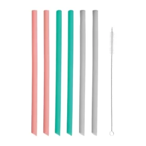 image of Typhoon Set 6 Silicone Straight Straws