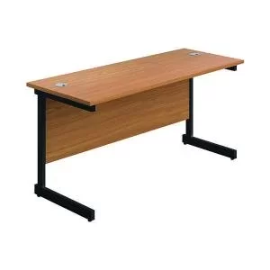 Image of Jemini Rectangular Single Upright Cantilever Desk 1600x600x730mm Nova