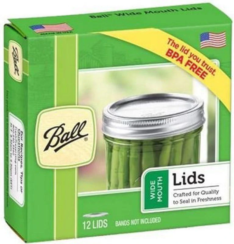Image of Ball Ball Wide Mouth Replacement Lids 12 Pack For Mason Jars Metallic Silver