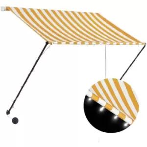 Image of Retractable Awning with LED 200x150cm Yellow and White Vidaxl Yellow