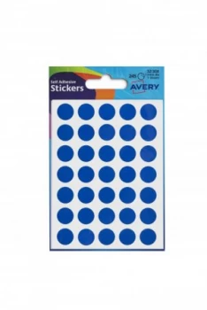 Image of Avery Coloured Label Round 12mm DIA Blue (245 Labels) PK10