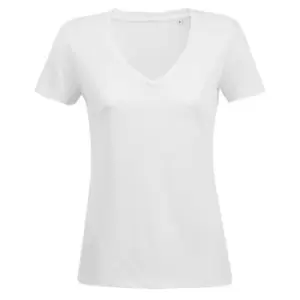 Image of SOLS Womens/Ladies Motion V Neck T-Shirt (L) (White)