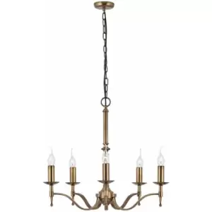 image of 12interiors1900 - 5-light Stanford pendant light, antique brass