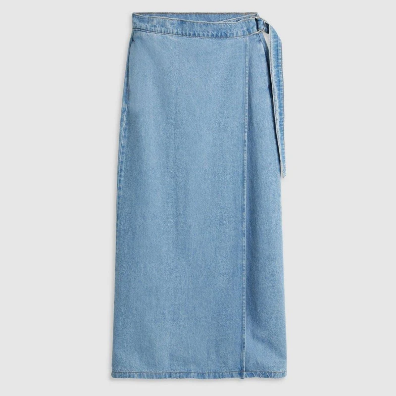 Image of Levis Womens Wrap Skirt Wrap Skirts 8 (XS) Blue 64161718310