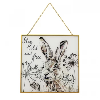 Image of Arthouse Hare Glass Hanging Print