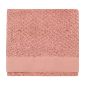 image of Textured Weave Bath Towel Blush