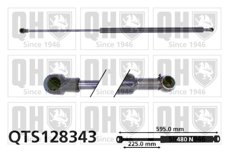 Image of QUINTON HAZELL Tailgate strut QUINTON HAZELL QTS128343