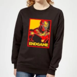 Avengers Endgame Iron Man Poster Womens Sweatshirt - Black - XL