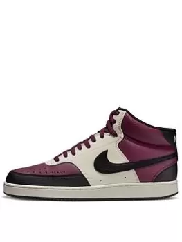 Image of Nike Court Vision Mid, Burgundy/Black/White, Size 11, Men
