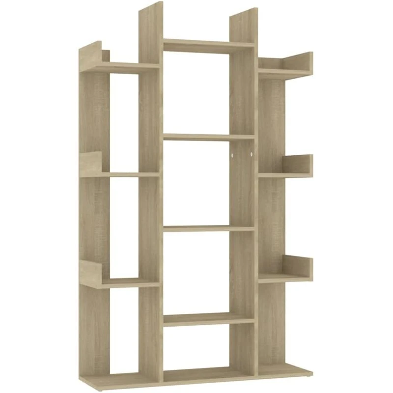 Image of VIDAXL Vidaxl - Book Cabinet Sonoma Oak 86x25.5x140cm Engineered Wood 8720286645833