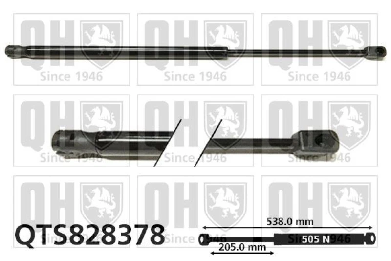 Image of QUINTON HAZELL Tailgate strut QUINTON HAZELL QTS828378