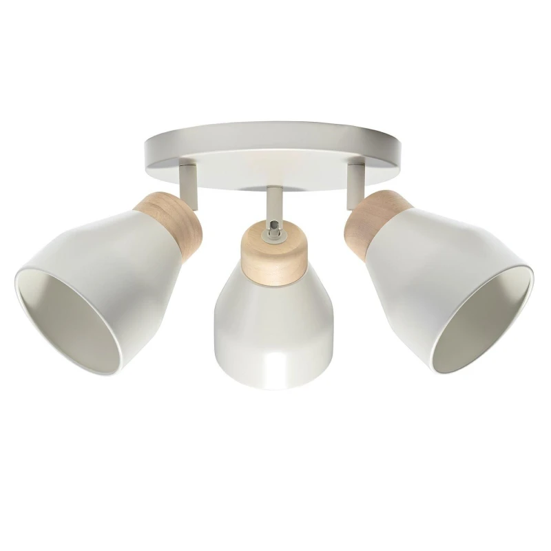 Image of Happy Homewares Contemporary Scandinavian Designed Triple Spot Ceiling Light in Grey Grey Unisex