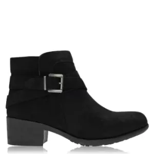 Image of Spot On On Microsuede Ankle Boot - Black