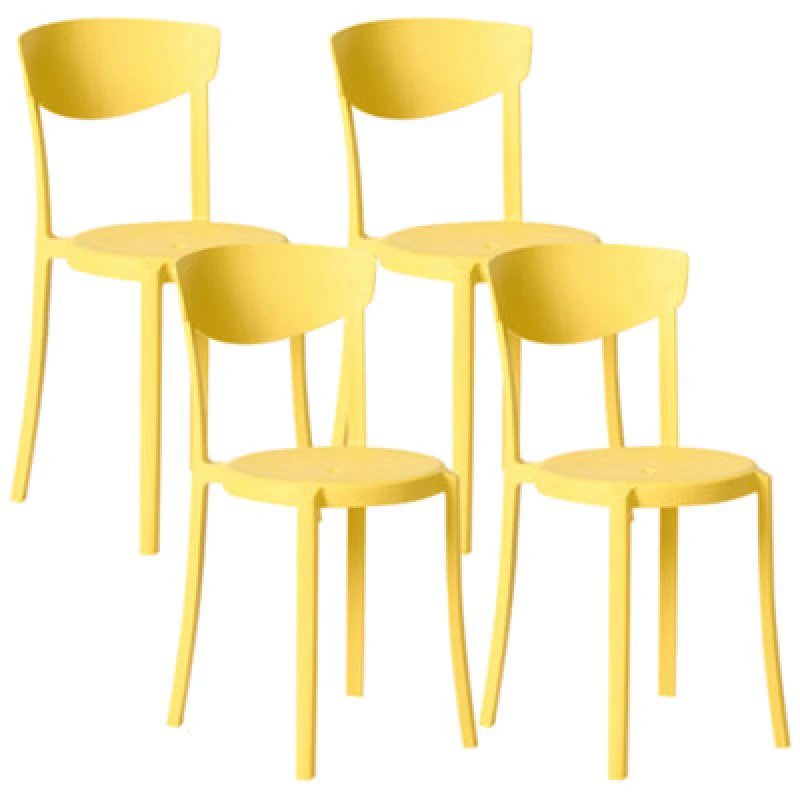 Image of Beliani Set Of 4 Garden Chairs Vieste Yellow