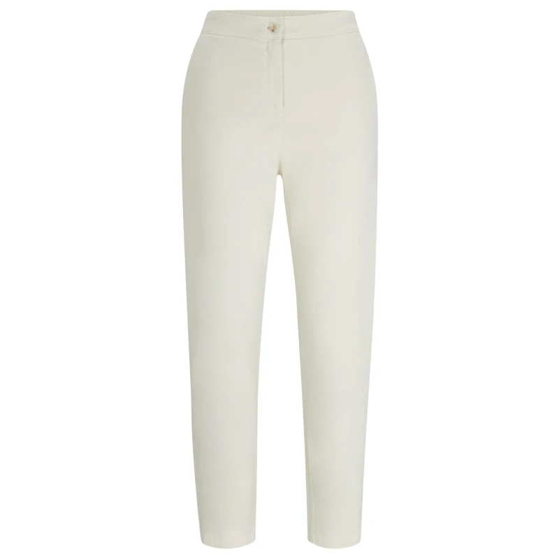 Image of Boss Womens Tolinda D Straight Leg Trousers Open White female 6 (XS)