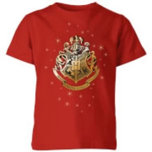 Image of Harry Potter Star Hogwarts Gold Crest Kids T-Shirt - Red - 11-12 Years