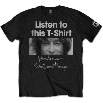 Image of John Lennon - Listen Lady Unisex XXX-Large T-Shirt - Black