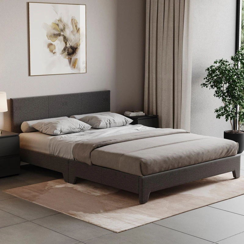 Image of Lassic Vida Designs Victoria King Size Bed UKFR Dark Grey Linen unisex King Size