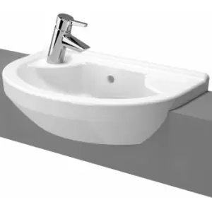 Image of Vitra S50 Semi Recessed Basin Left Handed 550mm Wide 1 Tap Hole