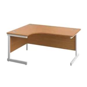 Image of 1600 X 1200 Single Upright Left Hand Radial Desk Nova Oak-White