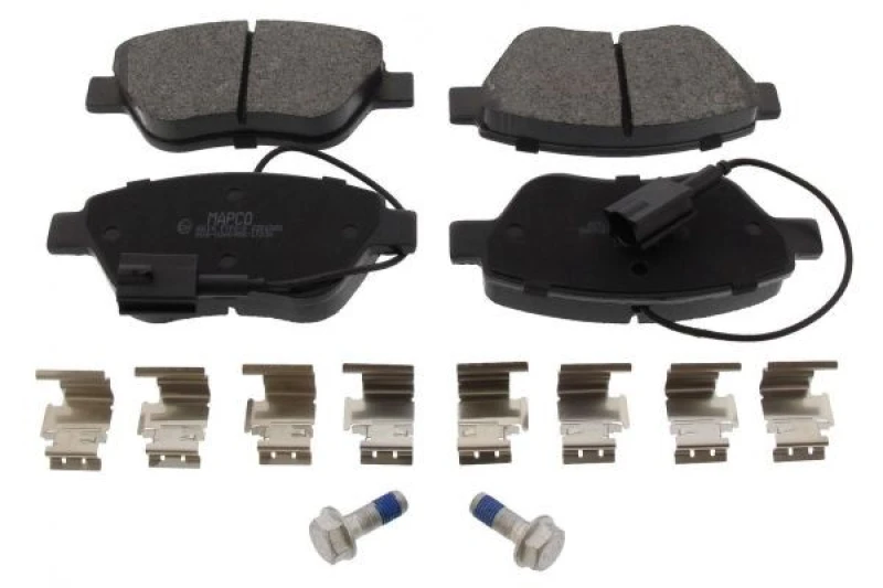 Image of MAPCO 6616 Brake pad set Front Axle, incl. wear warning contact, with anti-squeak plate Brake Pad Set,disc brake (402)