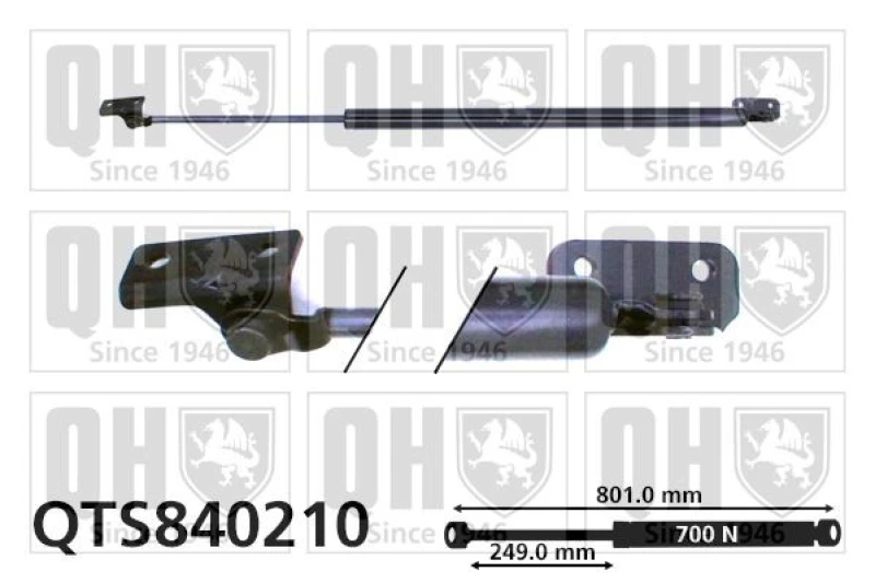 Image of QUINTON HAZELL Tailgate strut QUINTON HAZELL QTS840210
