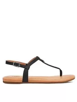 Image of UGG Madeena Flat Sandals - Black, Size 6, Women