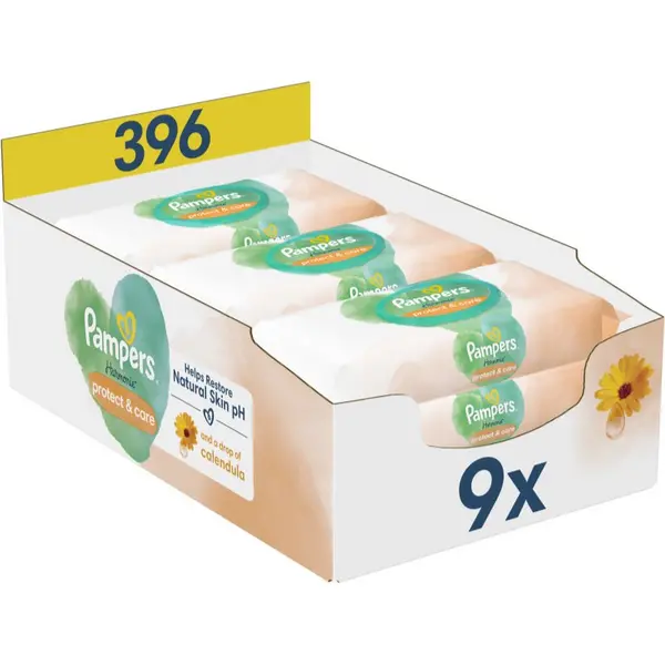 Image of Pampers Harmonie Protect & Care 9x44 Wet Wipes