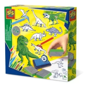 image of SES CREATIVE Stamp Set Dinosaur Kid's Stamp Set, 3 to 12 Years (14919)