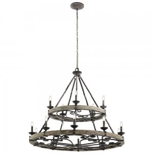 image of 15 Light Chandelier Weathered Zinc