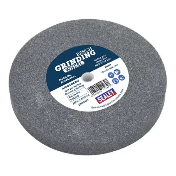 Image of Genuine SEALEY BG200/16 Grinding Stone Ø200 x 25mm 16mm Bore A36Q Coarse